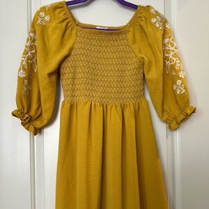 Speechless Yellow Kids Dress with Floral Details